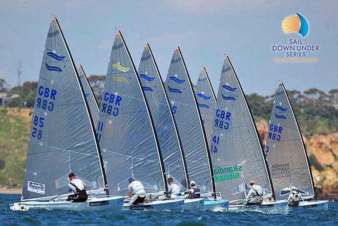 Finn start  - Sail Melbourne © Jeff Crow/ Sport the Library http://www.sportlibrary.com.au